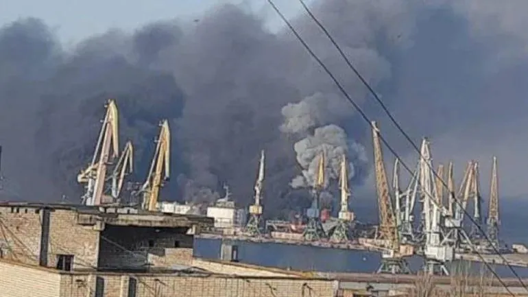 Ukraine's Berdyansk port catches fire after Russian attack: Report